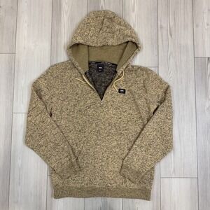 Vans Sweater Medium Quarter Zip Hoodie Multicolor Marled Knit Pullover Hooded